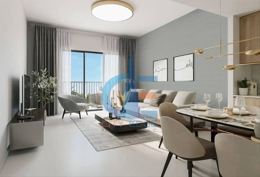 3BR apartment ready to move in in Aljada Downtown, Sharjah, with a high view madar