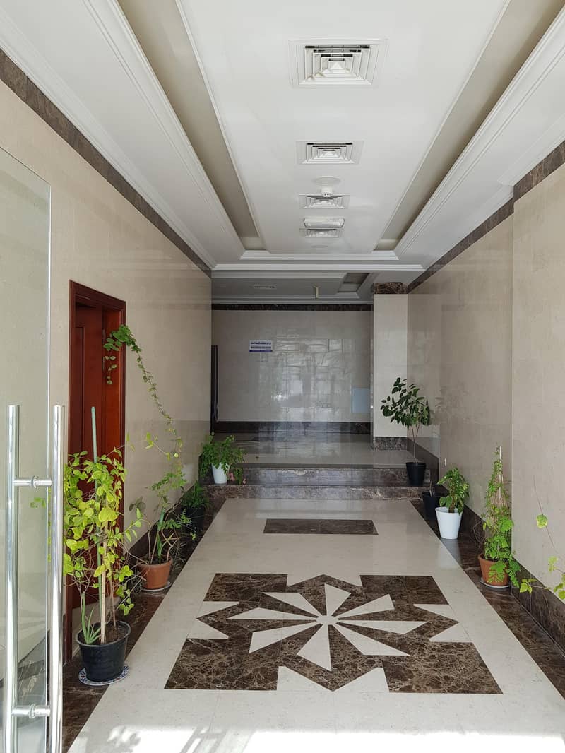 For rent in Umm Al Quwain a new building available 3 room + Hall , a