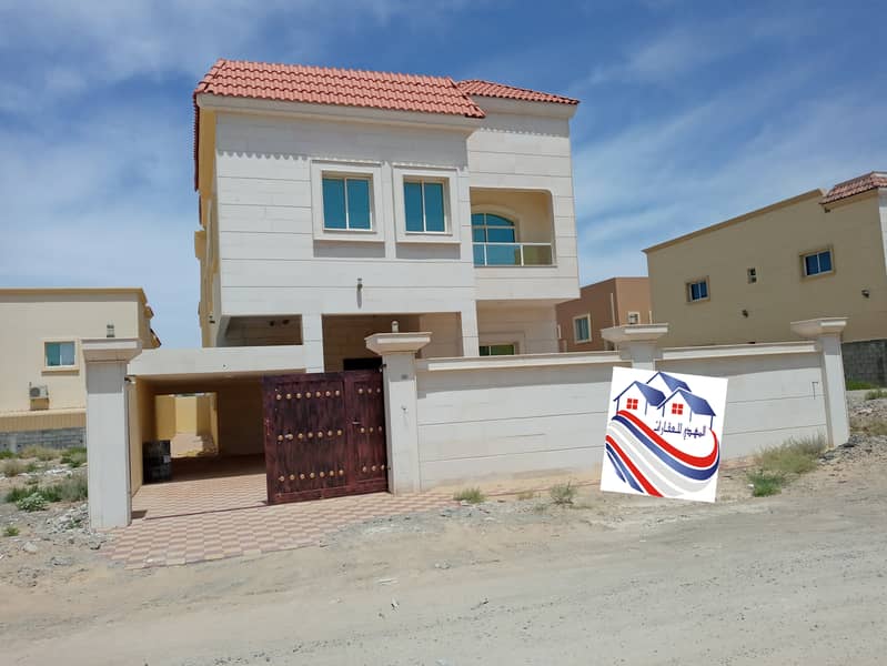 Own a villa for sale in Ajman, with bank financing, super deluxe finishing near alhamaidea police station