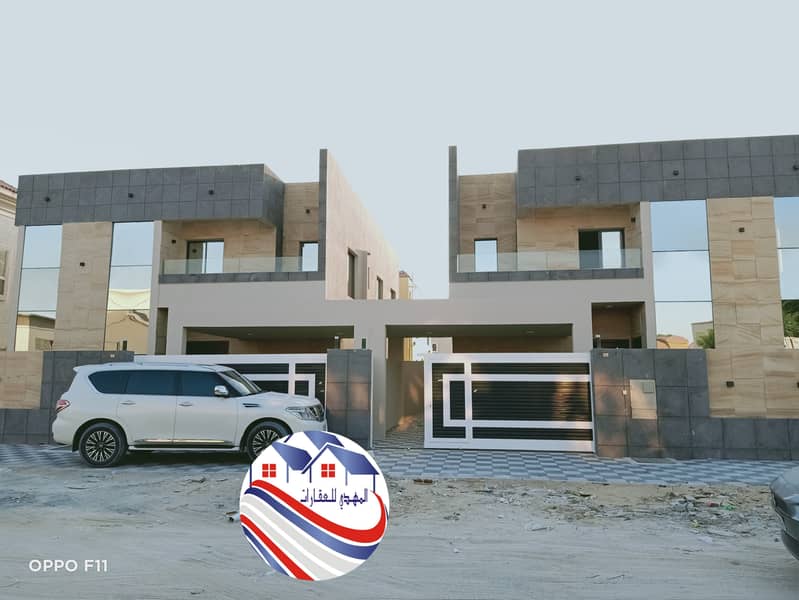 Villa for sale in Ajman, Al Rawda area, modern design, super deluxe finishing, with the possibility of bank financing