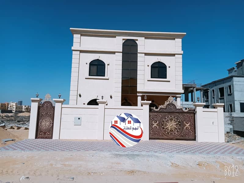 Villa for sale in Ajman, Jasmine area, freehold for all nationalities, with luxurious finishes and high-quality building materials, with a bank tendency of up to 100%