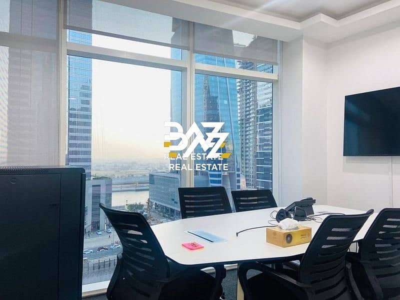 Fully furnished Already Rented | Office for Sale With Lake View in Business Bay