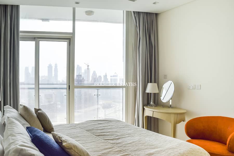 5 Fully Furnished 2BR|Panoramic Burj Khalifa and Bay