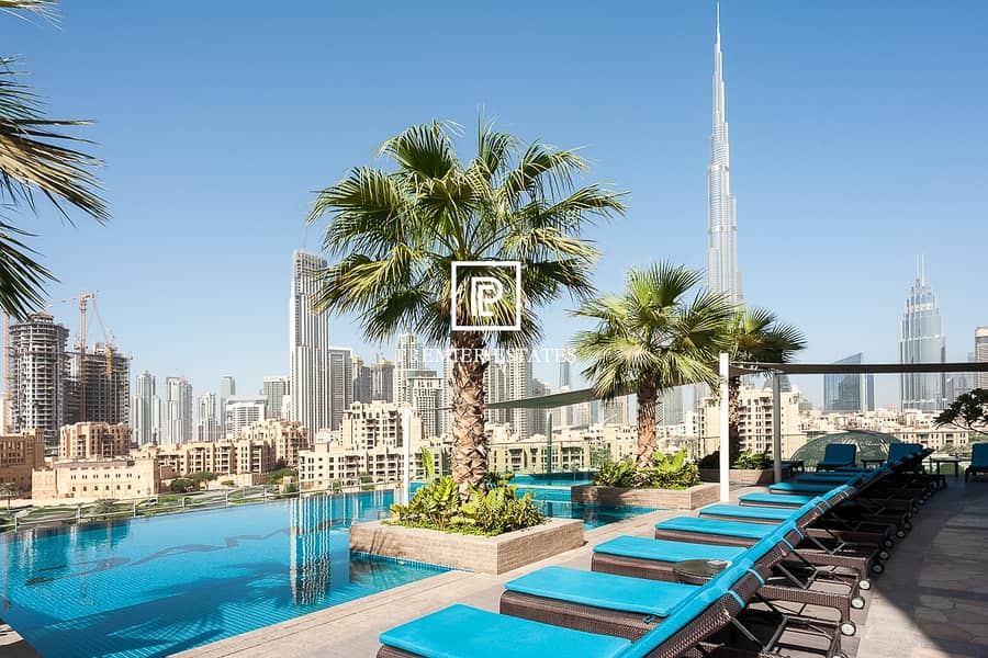 15 Fully Furnished 2BR|Panoramic Burj Khalifa and Bay