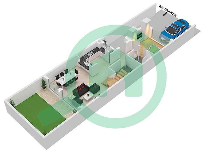 Marbella - 4 Bedroom Townhouse Type/unit LTH-4F / UNIT M Floor plan Ground Floor interactive3D