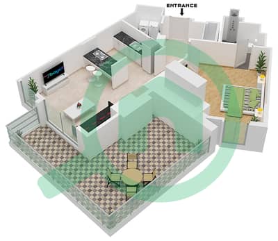 Apartment Building 5 - 1 Bedroom Apartment Type/unit 5-1 / UNIT 2 / FLOOR 1 Floor plan