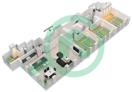 5号公寓楼 - 3 卧室公寓类型／单位2-6A / UNIT 10 / FLOOR 2戶型图