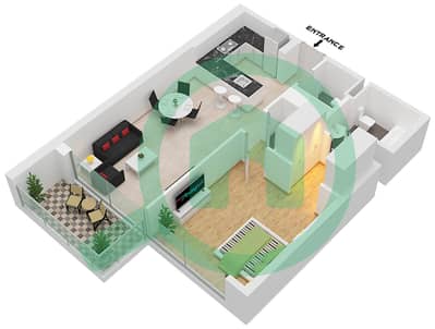 المخططات الطابقية لتصميم الوحدة 1 FLOOR 1,2,3-13, شقة 1 غرفة نوم - نايا في ديستريكت ون