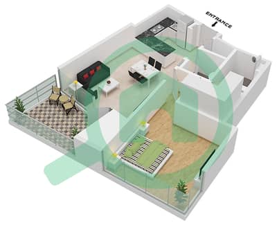 LIV Marina - 1 Bedroom Apartment Unit 3 FLOOR 5-24 Floor plan