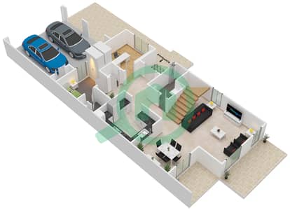 المخططات الطابقية لتصميم النموذج / الوحدة 1 / UNIT END تاون هاوس 3 غرف نوم - ميرا 3