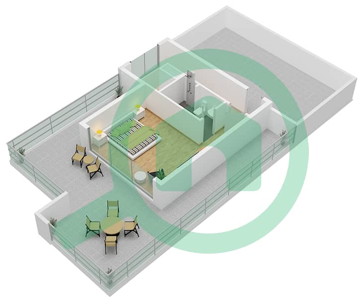 المخططات الطابقية لتصميم النموذج V28-G فيلا تجارية 5 غرف نوم - يوتوبيا 2 Second Floor interactive3D