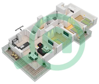Club Drive Tower A - 3 Bedroom Apartment Type/unit 2/UNIT 08/FLOOR 2-15 Floor plan