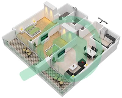 Aras Heights - 2 Bedroom Apartment Unit 4 FLOOR 01-08 Floor plan