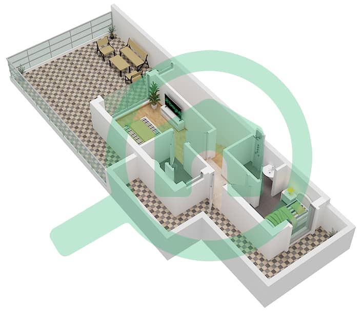 المخططات الطابقية لتصميم النموذج / الوحدة LTH-5F / UNIT E تاون هاوس 5 غرف نوم - ماربلا Second Floor interactive3D