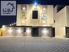 Villa for rent in Al Helio area, Ajman, 6 master rooms, a sitting room, a hall, and a roof