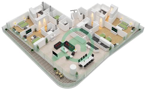 Oceano - 4 Bedroom Penthouse Unit B-507 Floor plan