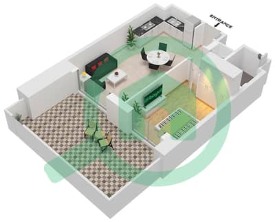 المخططات الطابقية لتصميم النموذج / الوحدة A / BL6-G7 شقة 1 غرفة نوم - جومانا 6