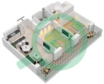 Jomana 6 - 2 Bedroom Apartment Type/unit A / BL6-504 Floor plan