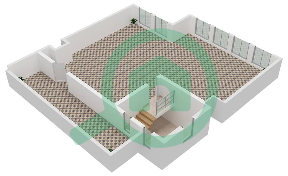 المخططات الطابقية لتصميم النموذج 5B-R END فيلا تجارية 5 غرف نوم - كاسا فاميليا Roof interactive3D