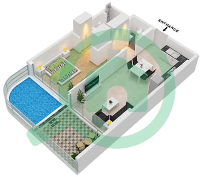 Samana Skyros - 1 Bedroom Apartment Unit 3,15 FLOOR 2-17 Floor plan