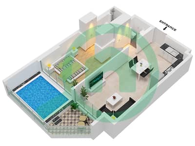 Samana Skyros - 1 Bedroom Apartment Unit 09, 20 FLOOR 1 Floor plan