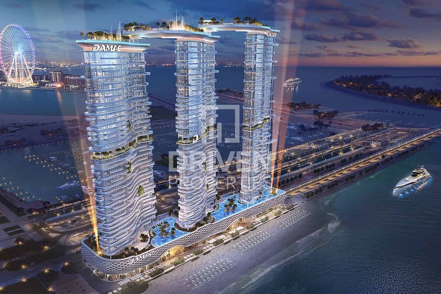 位于迪拜港，卡瓦利达马克海湾综合公寓，DAMAC 海湾大厦 B 座 1 卧室的公寓 3300000 AED - 7924419