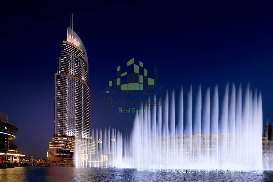 Three-Bedroom Apartment with Fountain and Burj Khalifa View