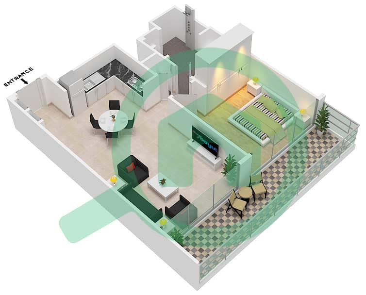 Address The Bay - 1 Bedroom Apartment Type/unit A8 UNIT 2,3,5 FLOOR 1-7 Floor plan A8 Unit 2,3,5 Floor 1-7 interactive3D
