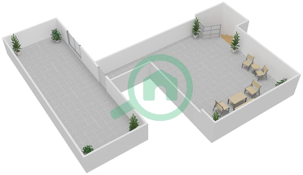橙色湖泊住宅区 - 5 卧室别墅类型／单位A/16戶型图 Roof interactive3D