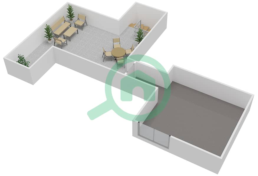 المخططات الطابقية لتصميم النموذج / الوحدة B/28 فیلا 5 غرف نوم - بحيرة أورانج Roof interactive3D