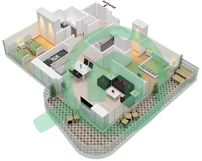 Address The Bay - 2 Bedroom Apartment Type/unit A3 UNIT 8 FLOOR 18 Floor plan