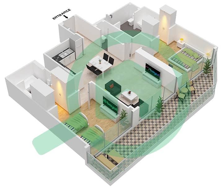 Address The Bay - 2 Bedroom Apartment Type/unit A5 UNIT 2 FLOOR 17 Floor plan A5 Unit 2 Floor 17 interactive3D