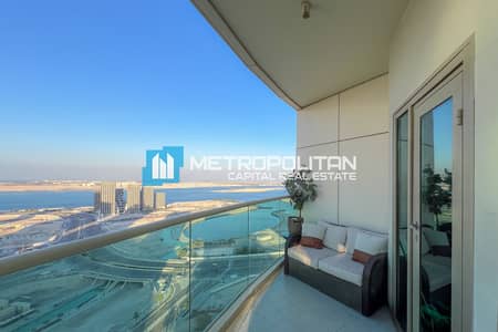 1 Bedroom Flat for Sale in Al Reem Island, Abu Dhabi - Fully Furnished | Full Sea And Full Lagoon Views