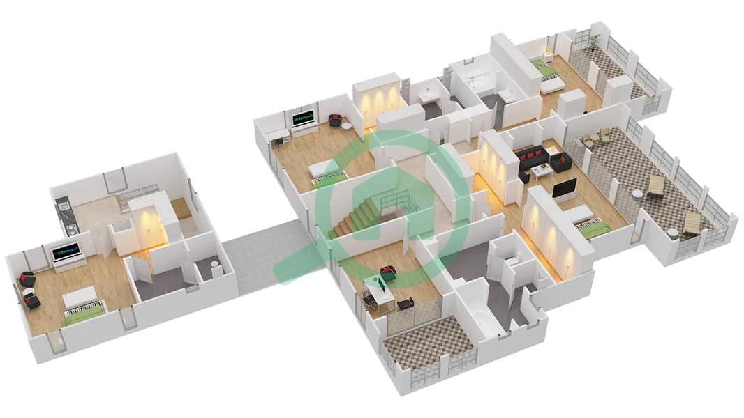 Fire Residences - 5 Bedroom Villa Type MELBOURNE Floor plan First Floor interactive3D