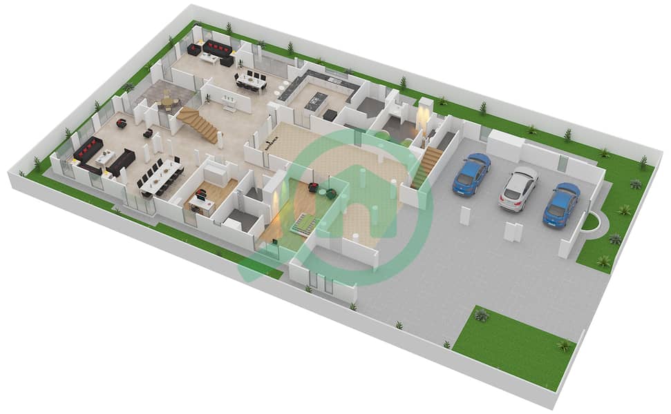 Fire Residences - 6 Bedroom Villa Type MOUGINS Floor plan Ground Floor interactive3D