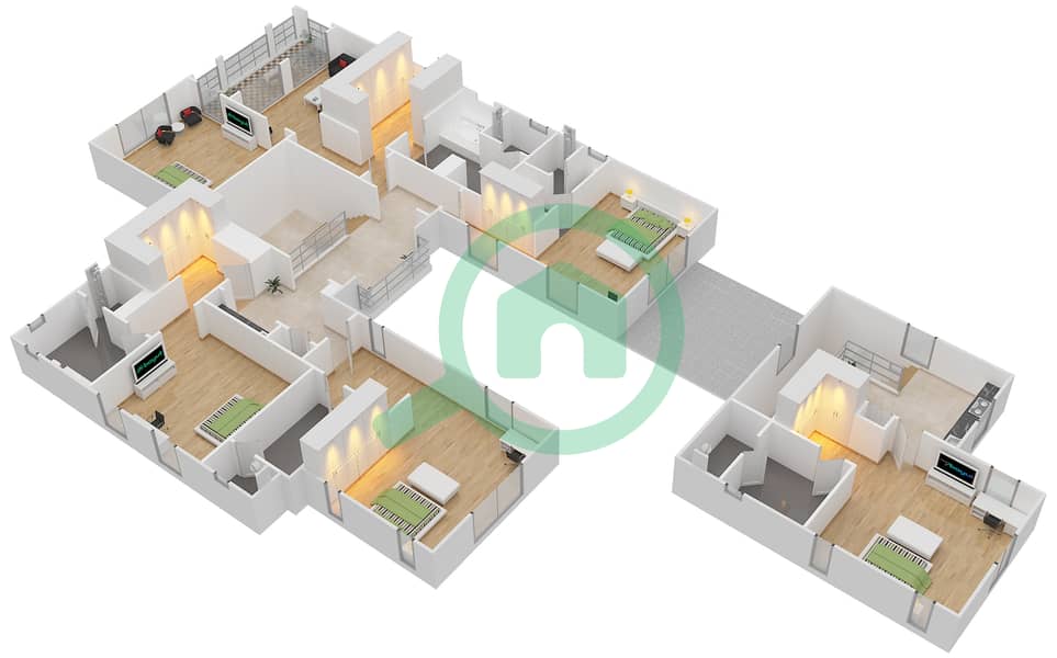 Fire Residences - 6 Bedroom Villa Type MOUGINS Floor plan First Floor interactive3D
