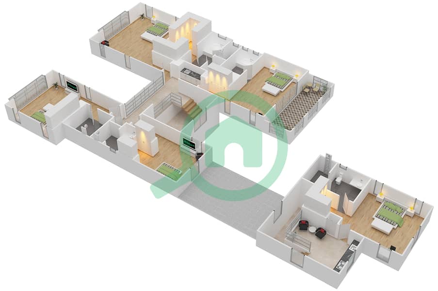 Fire Residences - 6 Bedroom Villa Type ONTARIO Floor plan First Floor interactive3D