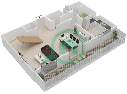 Parklane Residence 1 - 3 Bedroom Apartment Type/unit B/DUPLEX CORNER UNIT Floor plan