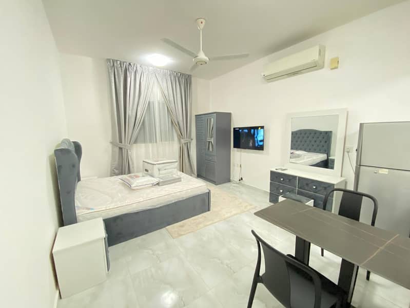 Furnished studio in Ajman, Al Rawda area3 Includes electricity, water and internet 2700 dirhams required And 1000 refundable deposit