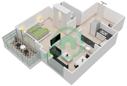 Ice Hockey Tower - Studio Apartments Type/Unit C /2 Floor plan