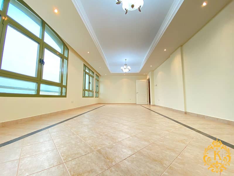 Ground Floor Bright Four Bedrooms Hall,Wardrobes,Back Yard,Nice Kitchen,Maid Room,Family Car Parking At Al Muroor.