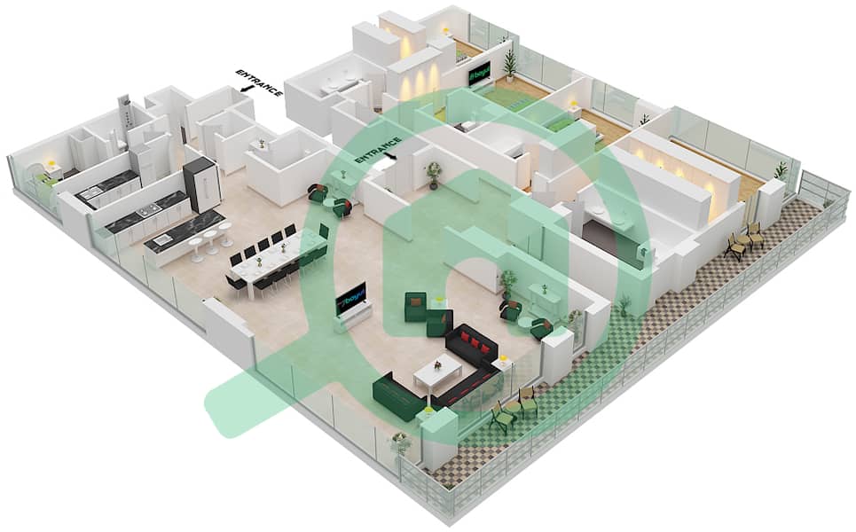 Naya at District One - 4 Bedroom Apartment Unit 2,6 FLOOR 14-18,19 Floor plan Unit 2,6 Floor 14-18,19 interactive3D