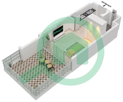 Азизи Ривьера 23 - Апартамент Студия планировка Тип 2A FLOOR 1