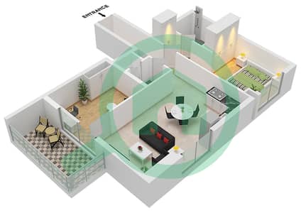 RA1N Residence - 1 Bedroom Apartment Type/unit F / UNIT 2 FLOOR 6,9,1 Floor plan