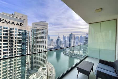 1 Bedroom Flat for Rent in Dubai Marina, Dubai - Vacant Now / Fully Furnished / 2 Balconies