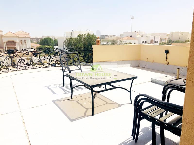 5 Huge 1- bedroom hall with back balcony in khalifa city A