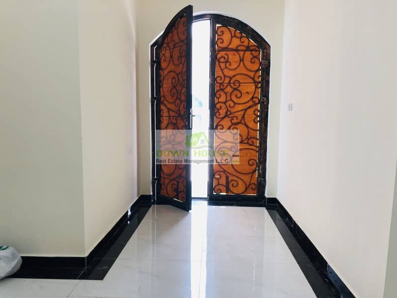 5 Huge 1- bedroom hall with private entrance in khalifa city A .  (SHARED SWIMMING POOL)