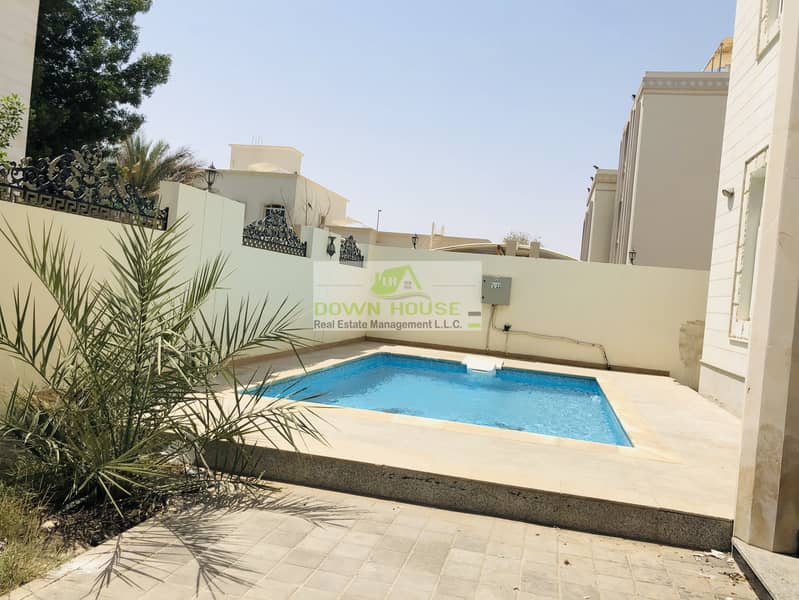 15 Huge 1- bedroom hall with private entrance in khalifa city A .  (SHARED SWIMMING POOL)