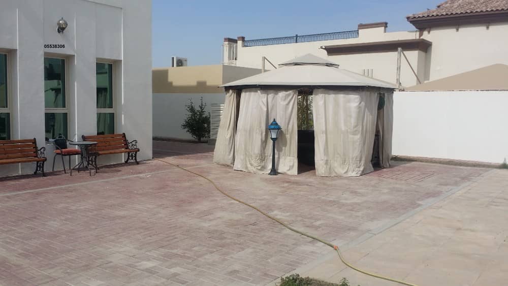 LOW RENT; NICE LANDSCAPE 6 BED ROOM MAID ROOM MULHAQ  PRIVATE POOL VILLA FOR RENT IN NAD AL SHEBA-4