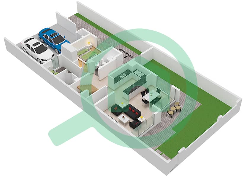 La Rosa 5 - 4 Bedroom Townhouse Type/unit 4E-1(M) / UNIT END Floor plan Ground Floor 
Type 4E-1(M) 
Unit End Mirrored interactive3D